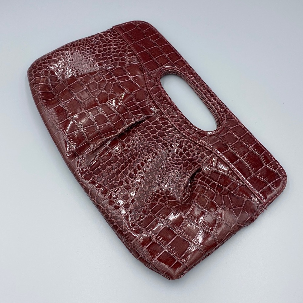 Red Snakeskin Pattern Clutch - Picture 2 of 3